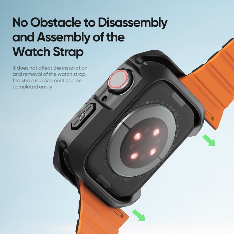 For Apple Watch 9 / 8 / 7 45mm DUX DUCIS Tamo Series Hollow PC + TPU Watch Protective Case(Translucent Black) - Watch Cases by DUX DUCIS | Online Shopping UK | buy2fix