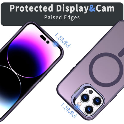 For iPhone 11 Pro Max Metal Invisible Camera Holder MagSafe Magnetic Phone Case(Purple) - iPhone 11 Pro Max Cases by buy2fix | Online Shopping UK | buy2fix