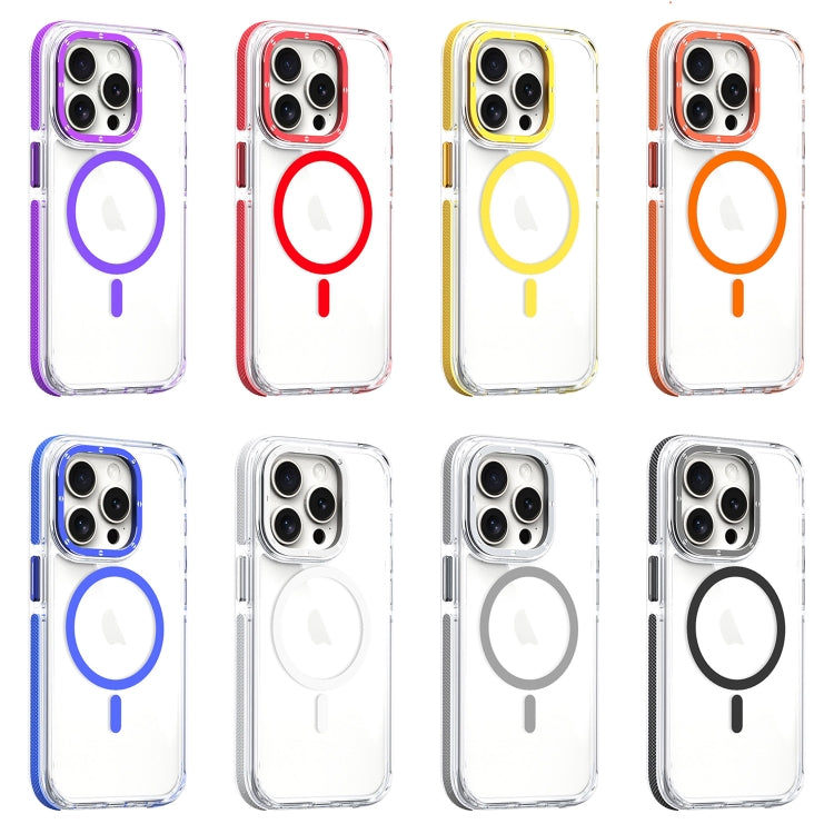 For iPhone 12 Pro Max Dual-Color Clear Acrylic Hybrid TPU MagSafe Phone Case(Blue) - iPhone 12 Pro Max Cases by buy2fix | Online Shopping UK | buy2fix