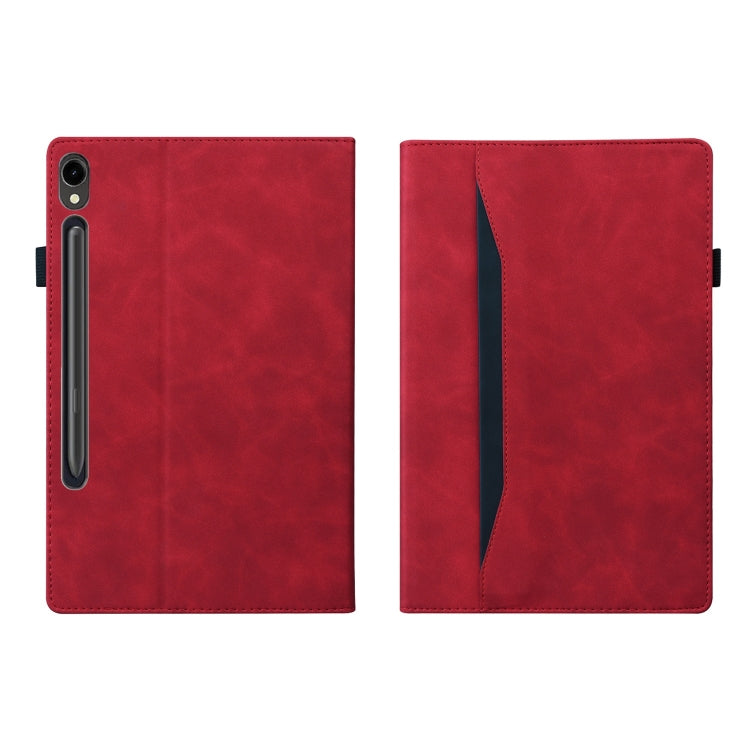 For Samsung Galaxy Tab S9+ /S8+ /S7+ Splicing Shockproof Smart Leather Tablet Case(Red) - Galaxy Tab S9+ Cases by buy2fix | Online Shopping UK | buy2fix