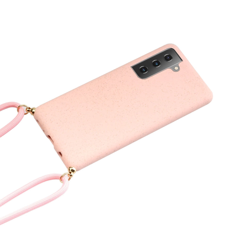 For Samsung Galaxy A05s EU Wheat Straw Material + TPU Phone Case with Lanyard(Pink) - Galaxy Phone Cases by buy2fix | Online Shopping UK | buy2fix