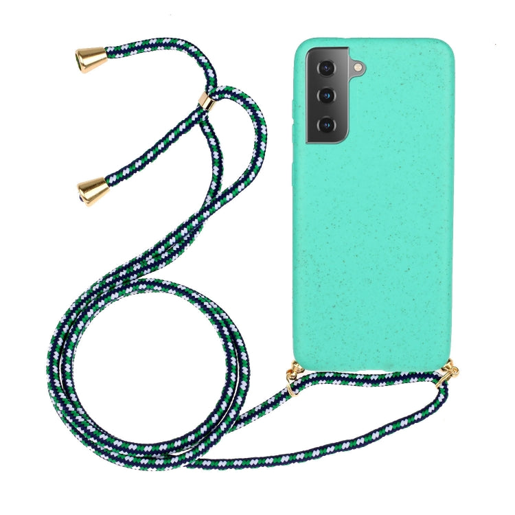 For Samsung Galaxy A25 Global Wheat Straw Material + TPU Phone Case with Lanyard(Green) - Galaxy Phone Cases by buy2fix | Online Shopping UK | buy2fix