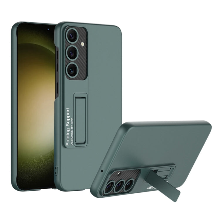 For Samsung Galaxy S24 5G GKK Ultra-thin Shockproof Phone Case with Holder(Forest Green) - Galaxy S24 5G Cases by GKK | Online Shopping UK | buy2fix