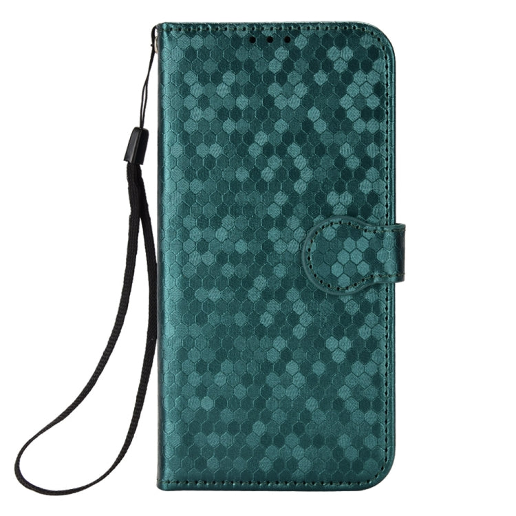 For Motorola Moto G Play 4G 2024 Honeycomb Dot Texture Leather Phone Case(Green) - Motorola Cases by buy2fix | Online Shopping UK | buy2fix