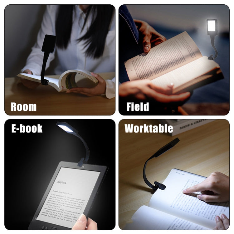 LED Reading Light Clip Book USB Charging Mini Bedside Learning Lamp(White) - USB Light by buy2fix | Online Shopping UK | buy2fix