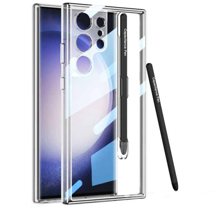 For Samsung Galaxy S24 Ultra 5G GKK Space Frame Transparent PC + TPU Phone Case with Pen(Transparent) - Galaxy S24 Ultra 5G Cases by GKK | Online Shopping UK | buy2fix