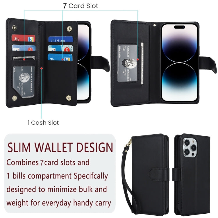 For iPhone 16 Multi-Card Wallet RFID Leather Phone Case(Black) - iPhone 16 Cases by buy2fix | Online Shopping UK | buy2fix