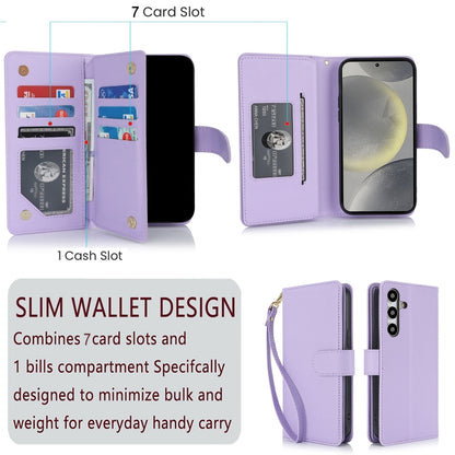 For Samsung Galaxy S24+ / S25+ 5G Multi-Card Wallet RFID Leather Phone Case(Light Purple) - Galaxy S24+ 5G Cases by buy2fix | Online Shopping UK | buy2fix