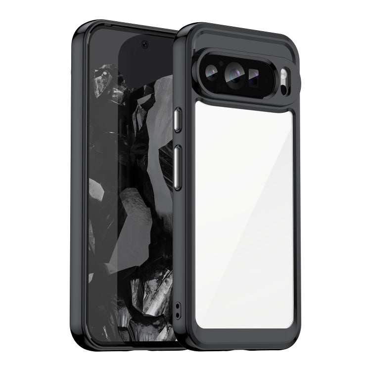 For Google Pixel 9 Pro Colorful Series Acrylic Hybrid TPU Phone Case(Black) - Google Cases by buy2fix | Online Shopping UK | buy2fix