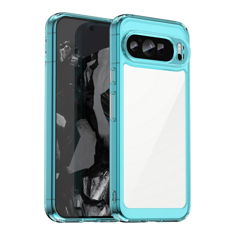 For Google Pixel 9 Pro Colorful Series Acrylic Hybrid TPU Phone Case(Transparent Blue) - Google Cases by buy2fix | Online Shopping UK | buy2fix