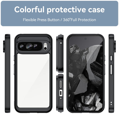 For Google Pixel 9 Pro XL Colorful Series Acrylic Hybrid TPU Phone Case(Black) - Google Cases by buy2fix | Online Shopping UK | buy2fix