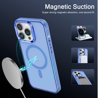 For iPhone 14 Pro Max Electroplated IMD Magsafe PC Hybrid TPU Phone Case(Blue) - iPhone 14 Pro Max Cases by buy2fix | Online Shopping UK | buy2fix