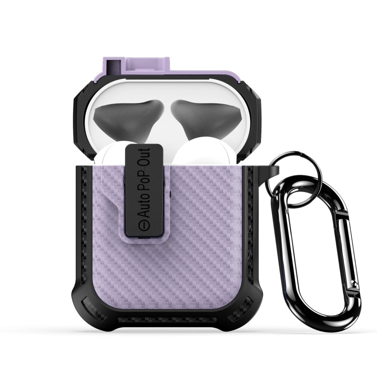 For AirPods 2 / 1 DUX DUCIS PECI Series Earbuds Box Protective Case(Purple) - For AirPods 1/2 by DUX DUCIS | Online Shopping UK | buy2fix