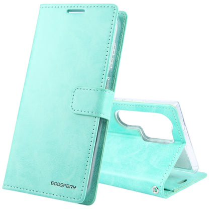 For Samsung Galaxy S24 Ultra 5G GOOSPERY BLUE MOON Crazy Horse Texture Leather Phone Case(Mint Green) - Galaxy S24 Ultra 5G Cases by GOOSPERY | Online Shopping UK | buy2fix