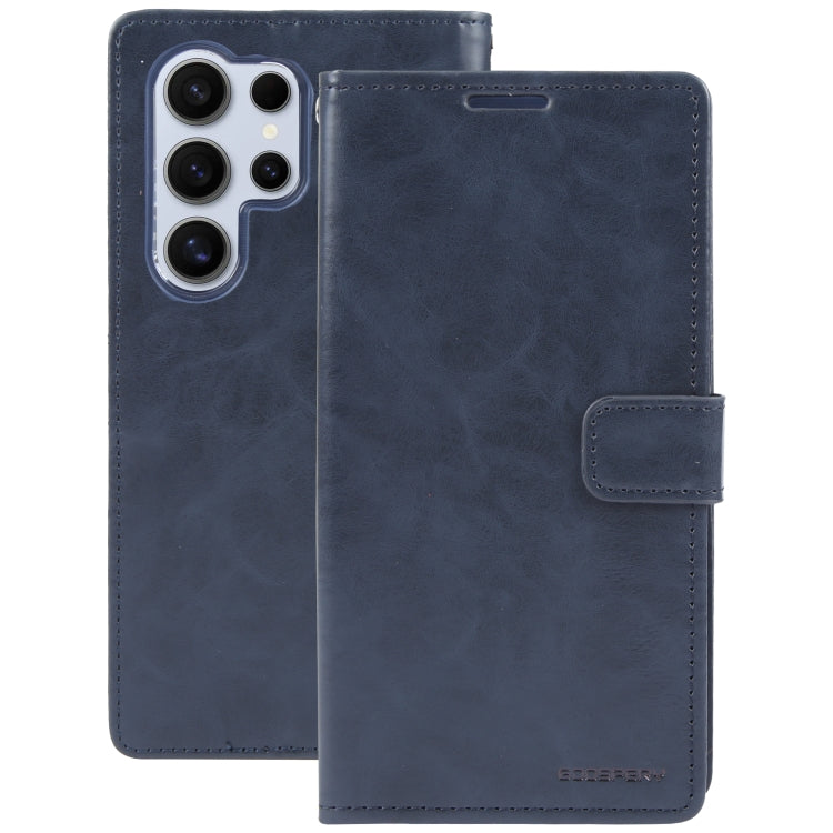 For Samsung Galaxy S24 Ultra 5G GOOSPERY BLUE MOON Crazy Horse Texture Leather Phone Case(Dark Blue) - Galaxy S24 Ultra 5G Cases by GOOSPERY | Online Shopping UK | buy2fix