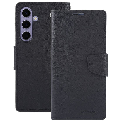 For Samsung Galaxy S24 5G GOOSPERY FANCY DIARY Cross Texture Leather Phone Case(Black) - Galaxy S24 5G Cases by GOOSPERY | Online Shopping UK | buy2fix