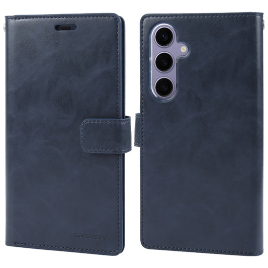 For Samsung Galaxy S24 5G GOOSPERY MANSOOR DIARY 9 Card Slots Leather Phone Case(Dark Blue) - Galaxy S24 5G Cases by GOOSPERY | Online Shopping UK | buy2fix