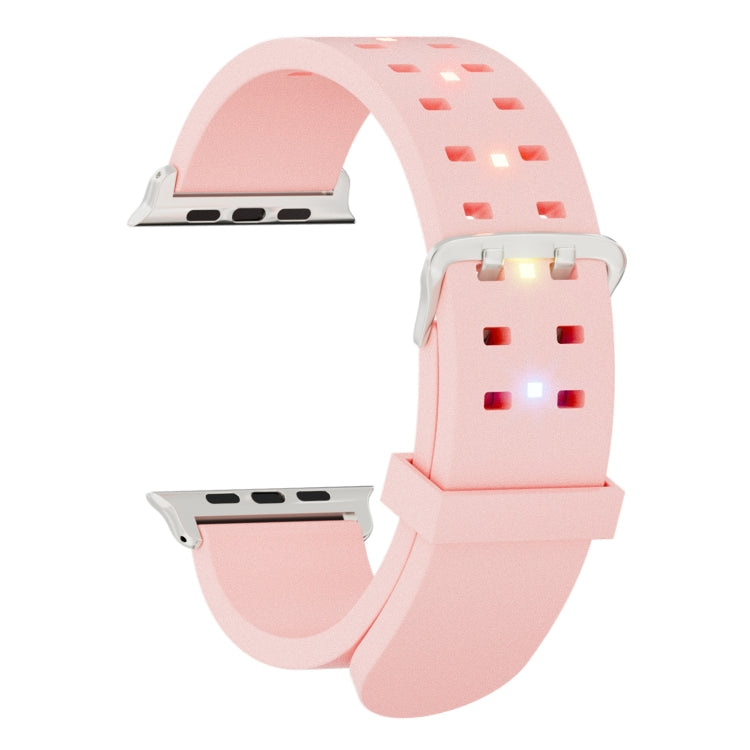 For Apple Watch Series 4 44mm Luminous Colorful Light Silicone Watch Band(Pink) - Watch Bands by buy2fix | Online Shopping UK | buy2fix