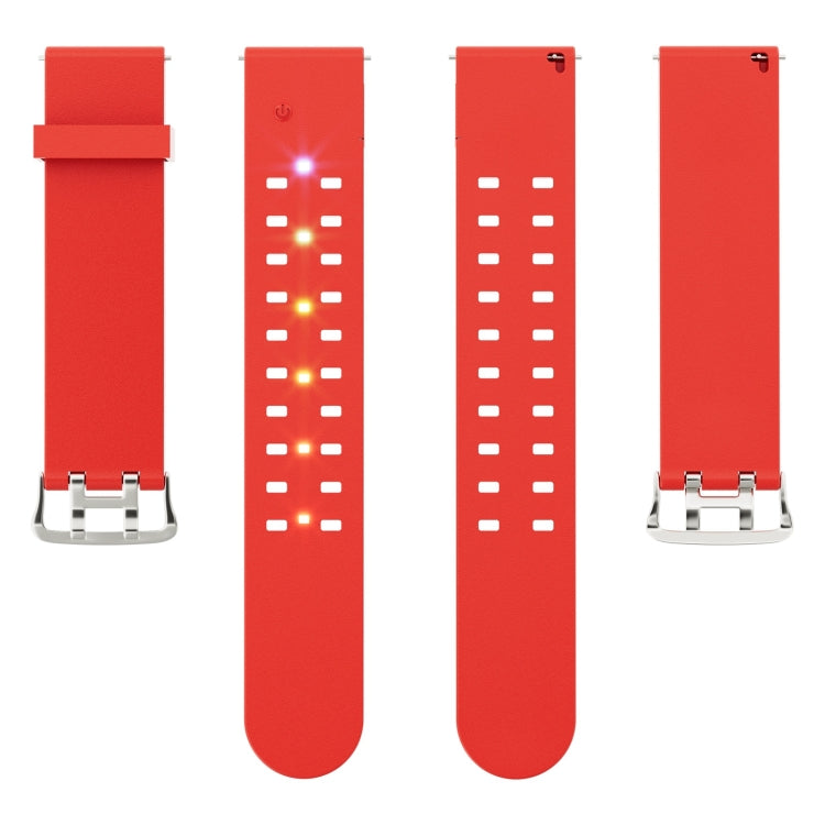 For Apple Watch Series 2 38mm Luminous Colorful Light Silicone Watch Band(Red) - Watch Bands by buy2fix | Online Shopping UK | buy2fix