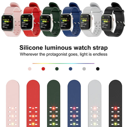 For Apple Watch Series 4 44mm Luminous Colorful Light Silicone Watch Band(Red) - Watch Bands by buy2fix | Online Shopping UK | buy2fix