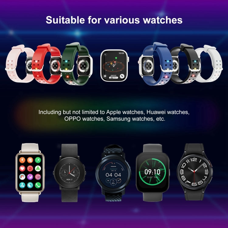 For Apple Watch Series 7 45mm Luminous Colorful Light Silicone Watch Band(Black) - Watch Bands by buy2fix | Online Shopping UK | buy2fix