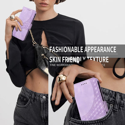 For iPhone 16 Plus Embossed Rhombus Starry Leather Phone Case(Purple) - More iPhone Cases by buy2fix | Online Shopping UK | buy2fix