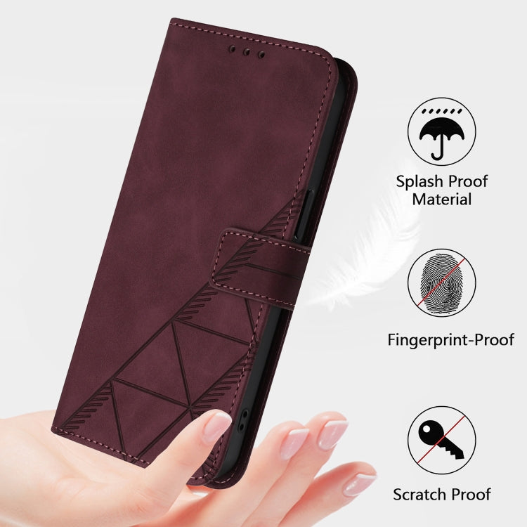 For Google Pixel 9 Pro XL Crossbody 3D Embossed Flip Leather Phone Case(Wine Red) - Google Cases by buy2fix | Online Shopping UK | buy2fix