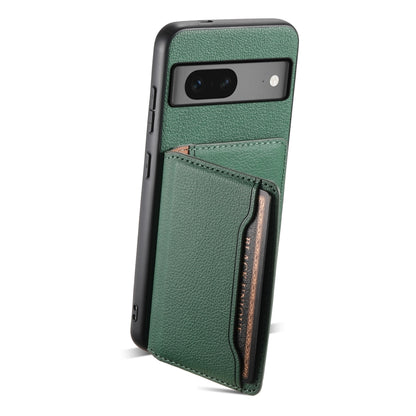 For Google Pixel 7 5G Calf Texture Card Bag Design Full Coverage Phone Case(Green) - Google Cases by buy2fix | Online Shopping UK | buy2fix