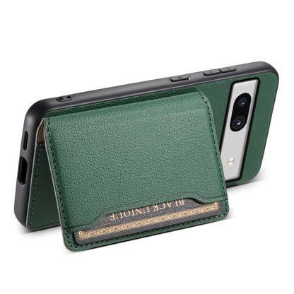 For Google Pixel 7a Calf Texture Card Bag Design Full Coverage Phone Case(Green) - Google Cases by buy2fix | Online Shopping UK | buy2fix