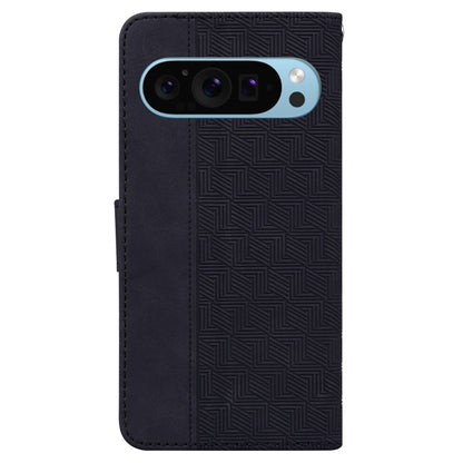 For Google Pixel 9 Geometric Embossed Leather Phone Case(Black) - Google Cases by buy2fix | Online Shopping UK | buy2fix