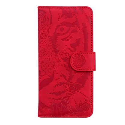 For Google Pixel 9 Tiger Embossing Pattern Flip Leather Phone Case(Red) - Google Cases by buy2fix | Online Shopping UK | buy2fix