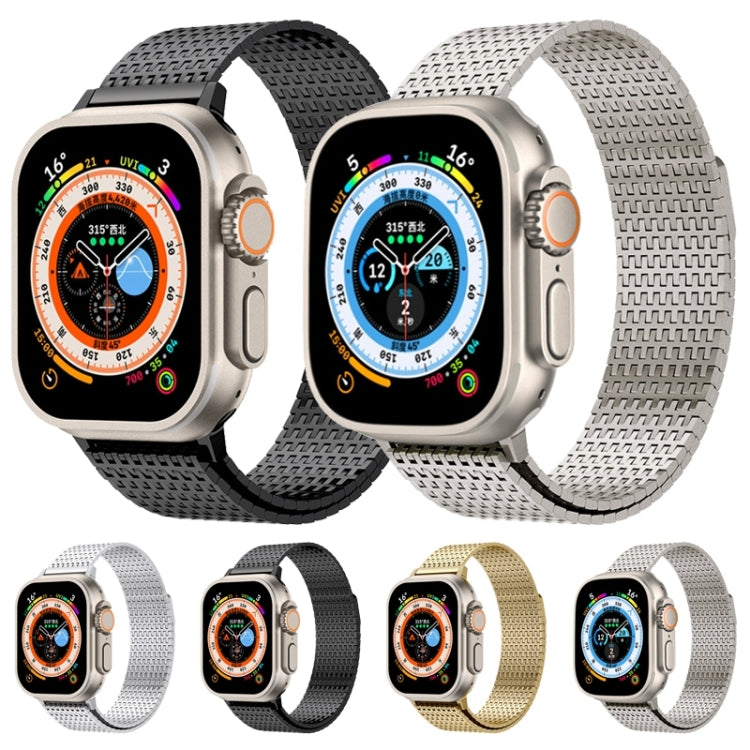 For Apple Watch SE 40mm Milanese Loop Magnetic Clasp Stainless Steel Watch Band(Gold) - Watch Bands by buy2fix | Online Shopping UK | buy2fix