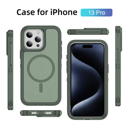 For iPhone 13 Pro Guard Magsafe Magnetic Ring Matte Phone Case(Green) - iPhone 13 Pro Cases by buy2fix | Online Shopping UK | buy2fix