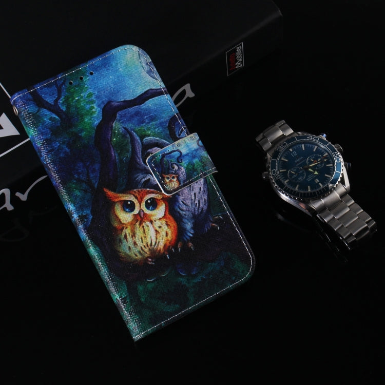 For Google Pixel 9 Pro Coloured Drawing Flip Leather Phone Case(Oil Painting Owl) - Google Cases by buy2fix | Online Shopping UK | buy2fix