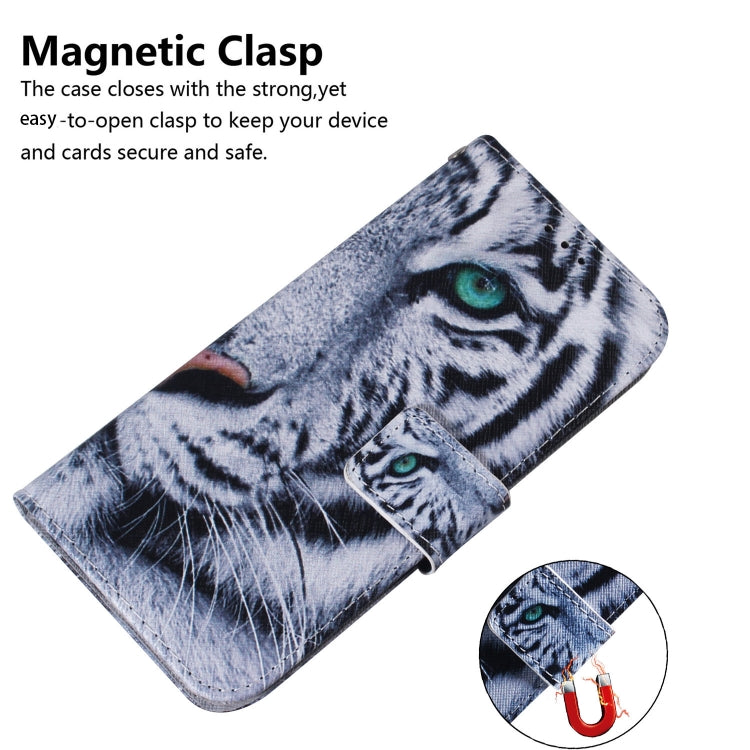 For Google Pixel 9 Pro Coloured Drawing Flip Leather Phone Case(Tiger) - Google Cases by buy2fix | Online Shopping UK | buy2fix