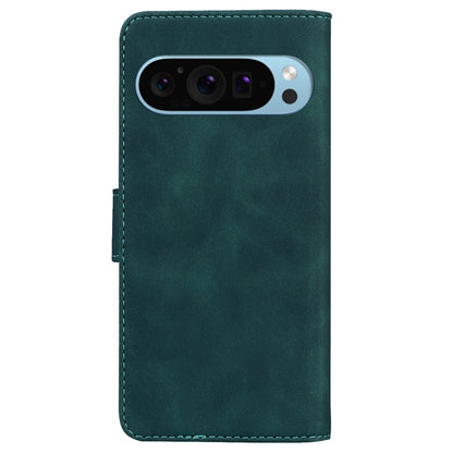 For Google Pixel 9 Pro Skin Feel Pure Color Flip Leather Phone Case(Green) - Google Cases by buy2fix | Online Shopping UK | buy2fix