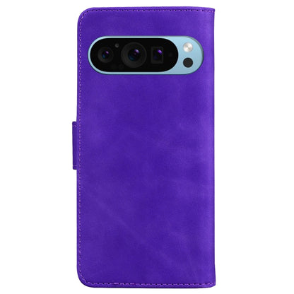 For Google Pixel 9 Skin Feel Pure Color Flip Leather Phone Case(Purple) - Google Cases by buy2fix | Online Shopping UK | buy2fix