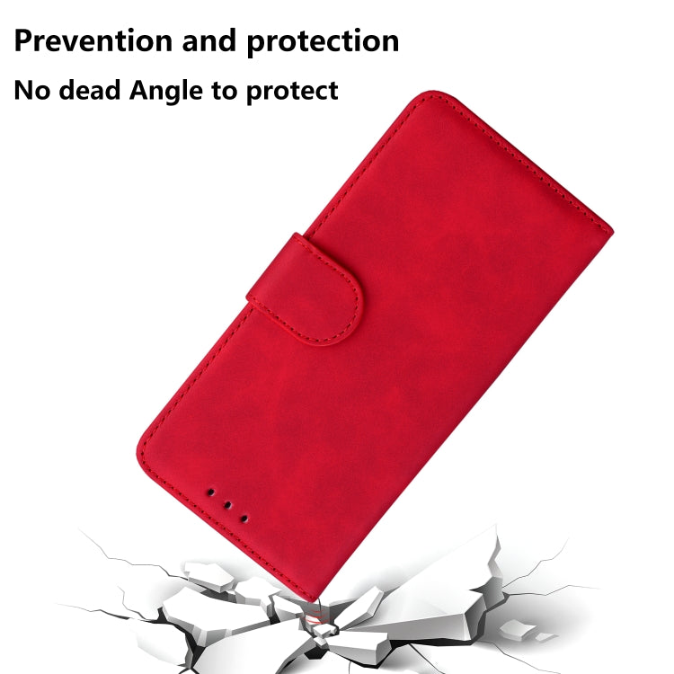 For Google Pixel 9 Skin Feel Pure Color Flip Leather Phone Case(Red) - Google Cases by buy2fix | Online Shopping UK | buy2fix