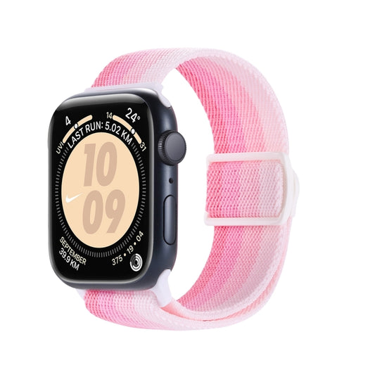 For Apple Watch Ultra 2 49mm Carbon Fiber Texture Snap Buckle Nylon Watch Band(Gradient Pink) - Watch Bands by buy2fix | Online Shopping UK | buy2fix