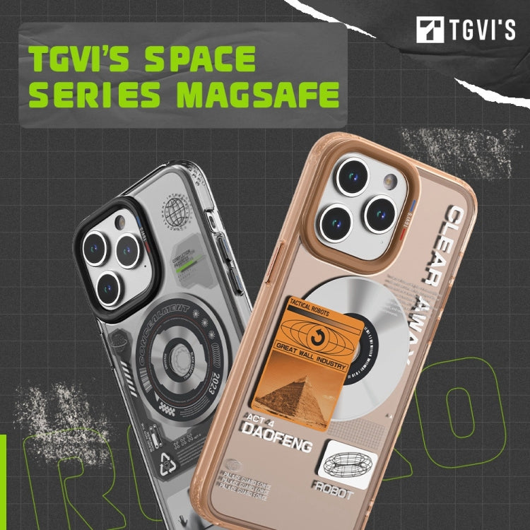 For iPhone 15 TGVIS Space Series Explore Laser CD MagSafe Magnetic Phone Case(Silver) - iPhone 15 Cases by TGVIS | Online Shopping UK | buy2fix