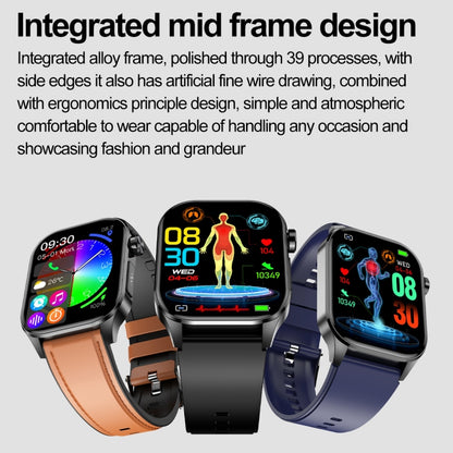 ET580 2.04 inch AMOLED Screen Sports Smart Watch Support Bluethooth Call /  ECG Function(Black Silicone Band) - Smart Watches by buy2fix | Online Shopping UK | buy2fix