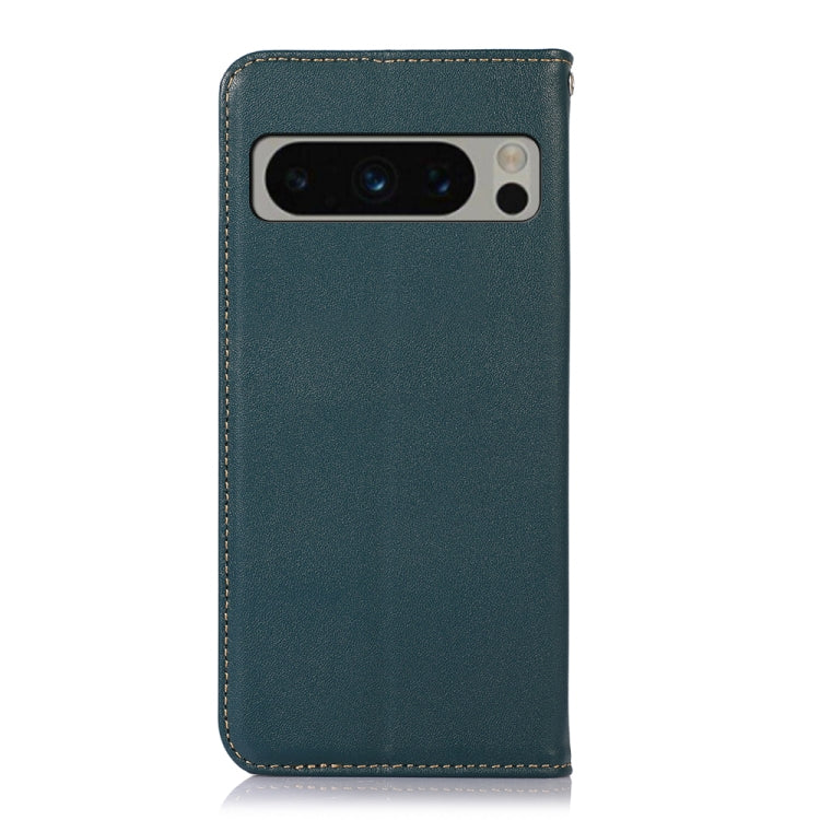 For Google Pixel 9 Pro KHAZNEH Nappa Top Layer Cowhide Leather Phone Case(Green) - Google Cases by buy2fix | Online Shopping UK | buy2fix