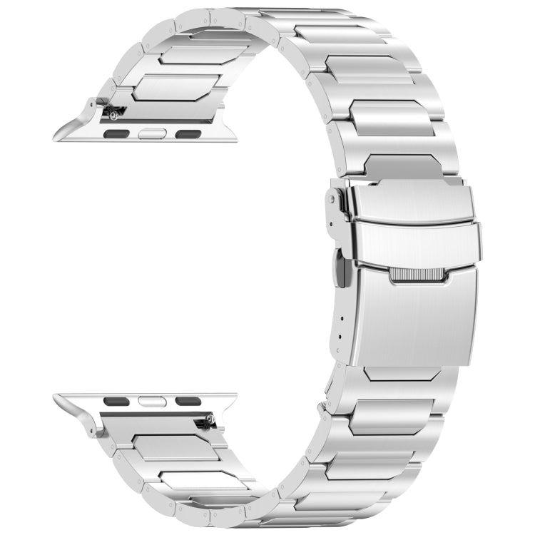 For Apple Watch Series 8 45mm I-Shaped Titanium Metal Watch Band(Mirror Silver) - Watch Bands by buy2fix | Online Shopping UK | buy2fix