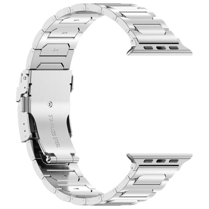 For Apple Watch SE 44mm I-Shaped Titanium Metal Watch Band(Silver) - Watch Bands by buy2fix | Online Shopping UK | buy2fix