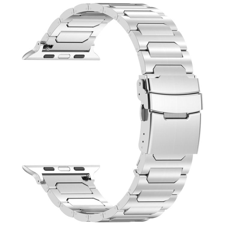 For Apple Watch Series 6 44mm I-Shaped Titanium Metal Watch Band(Silver) - Watch Bands by buy2fix | Online Shopping UK | buy2fix