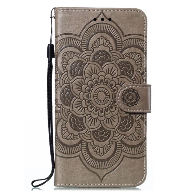 For Google Pixel 9 Pro Sun Mandala Embossing Pattern Phone Leather Case(Grey) - Google Cases by buy2fix | Online Shopping UK | buy2fix