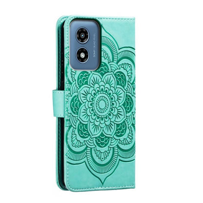 For Motorola Moto G Play 2024 Sun Mandala Embossing Pattern Phone Leather Case(Green) - Motorola Cases by buy2fix | Online Shopping UK | buy2fix