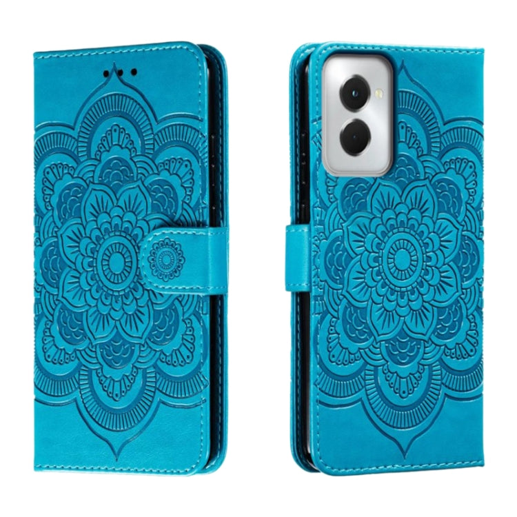 For Motorola Moto G Power 5G 2024 Sun Mandala Embossing Pattern Phone Leather Case(Blue) - Motorola Cases by buy2fix | Online Shopping UK | buy2fix