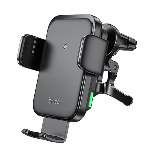 hoco HW10 Jenny Three-axis Linkage Wireless Fast Charging Car Air Outlet Holder(Black) - Wireless Charger Holders by hoco | Online Shopping UK | buy2fix