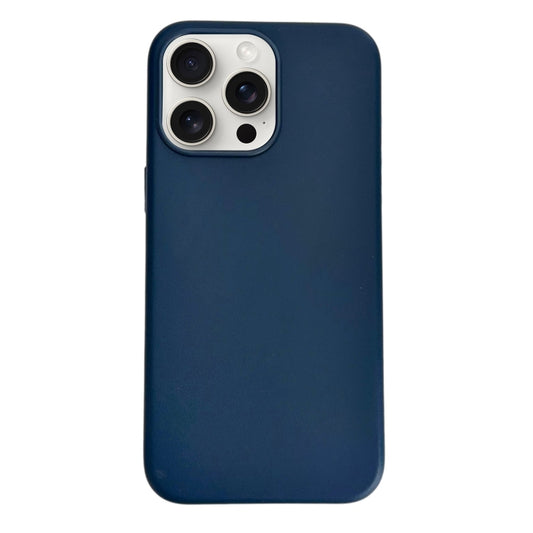 For iPhone 16 Pro Max Pure Color Leather Magsafe Magnetic Phone Case(Dark Blue) - iPhone 16 Pro Max Cases by buy2fix | Online Shopping UK | buy2fix